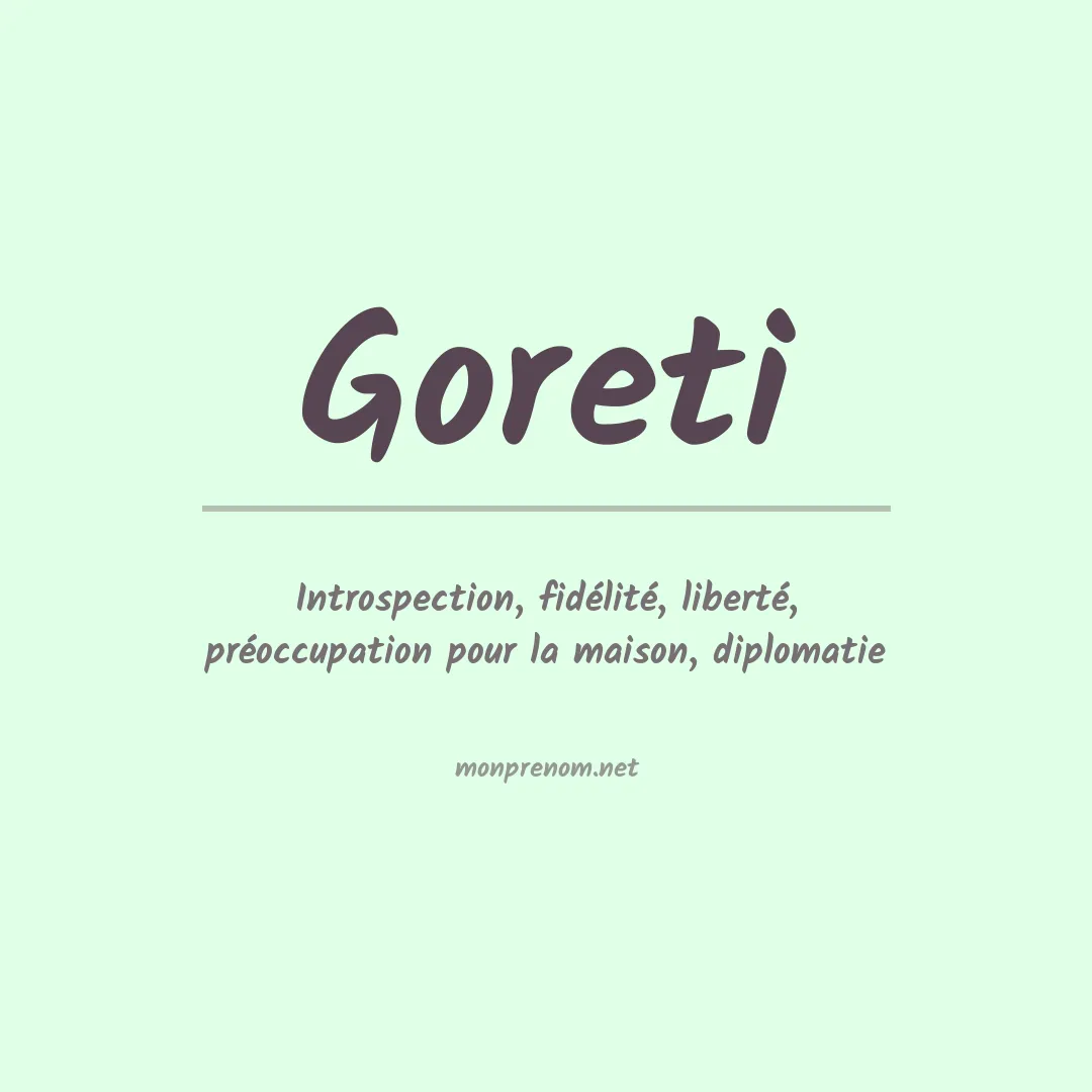Signification du Prénom Goreti