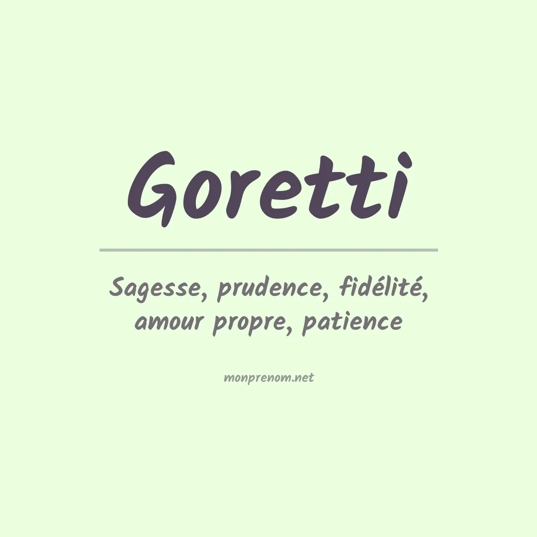 Signification du Prénom Goretti Signification du Prénom Goretti
