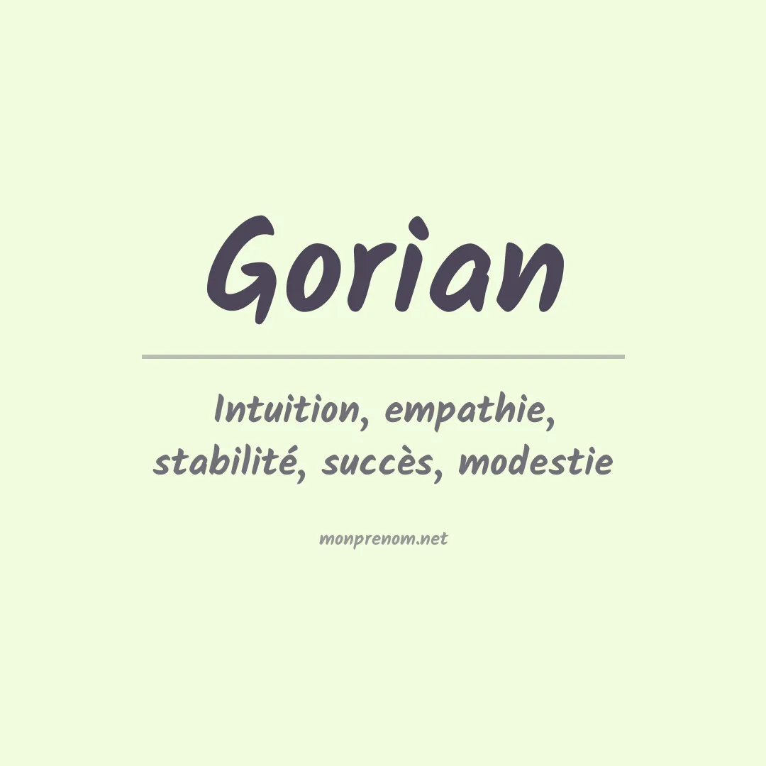 Signification du Prénom Gorian Signification du Prénom Gorian