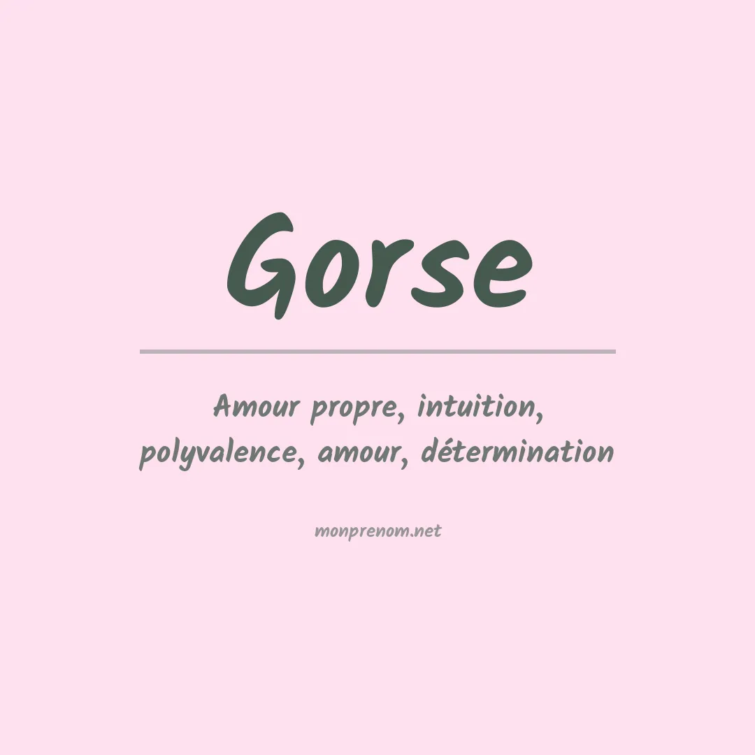 Signification du Prénom Gorse