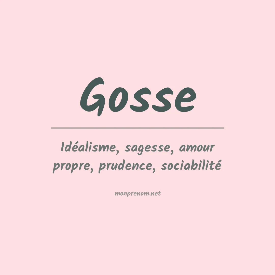 Signification du Prénom Gosse