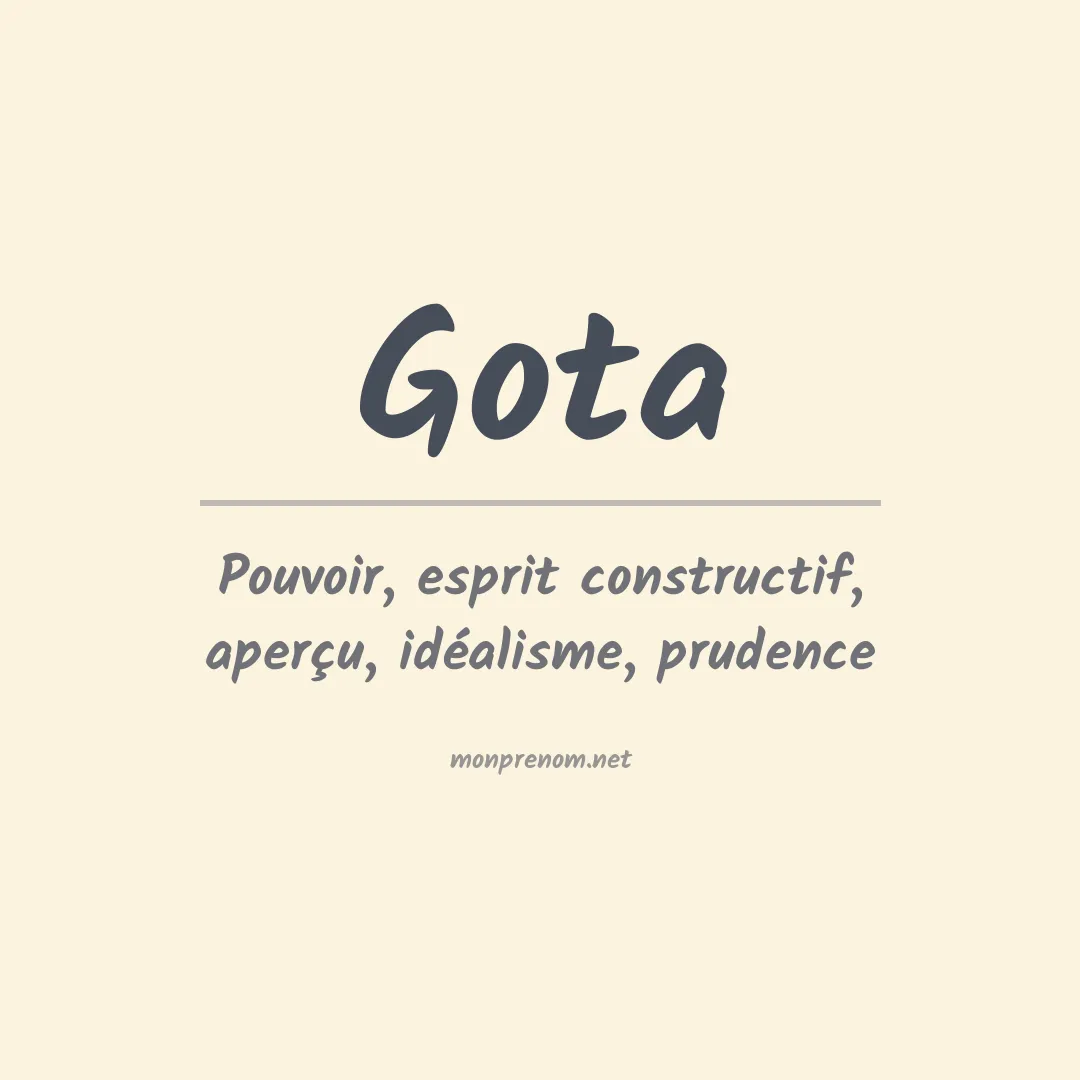 Signification du Prénom Gota Signification du Prénom Gota