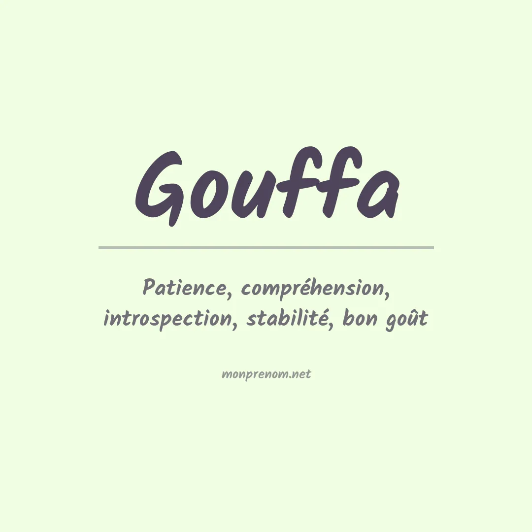Signification du Prénom Gouffa Signification du Prénom Gouffa