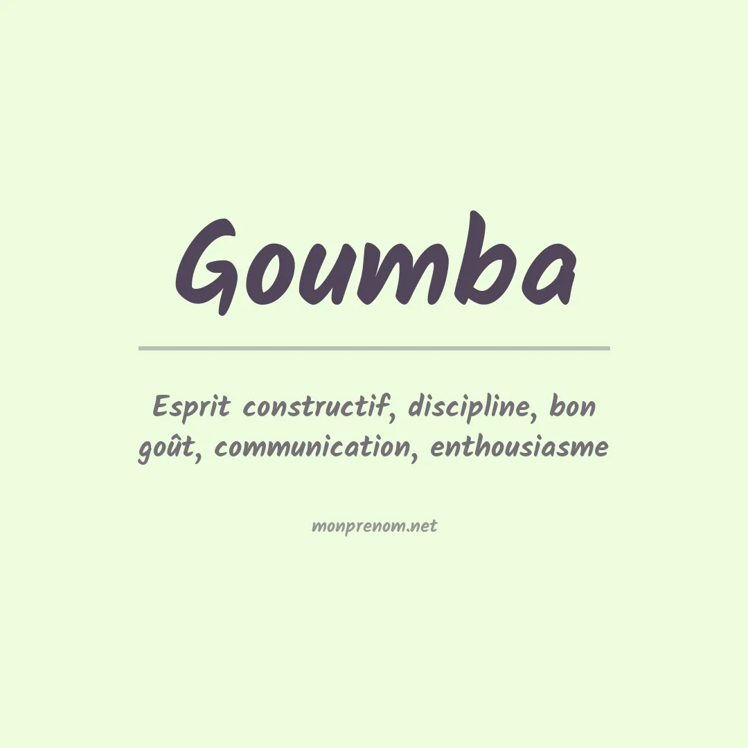Signification du Prénom Goumba Signification du Prénom Goumba
