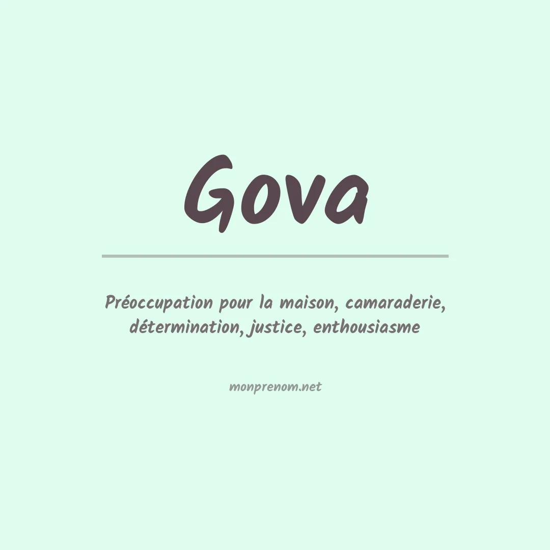 Signification du Prénom Gova Signification du Prénom Gova