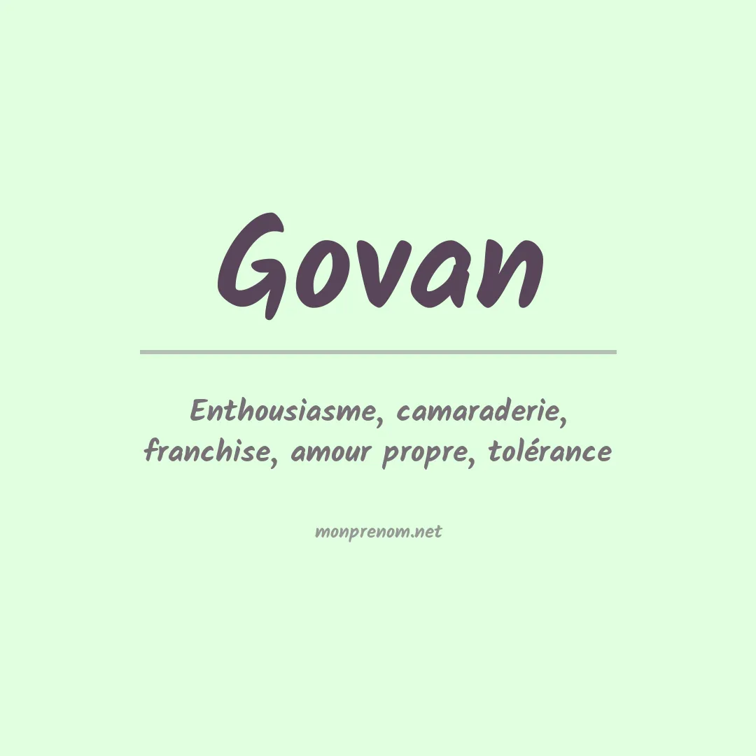 Signification du Prénom Govan