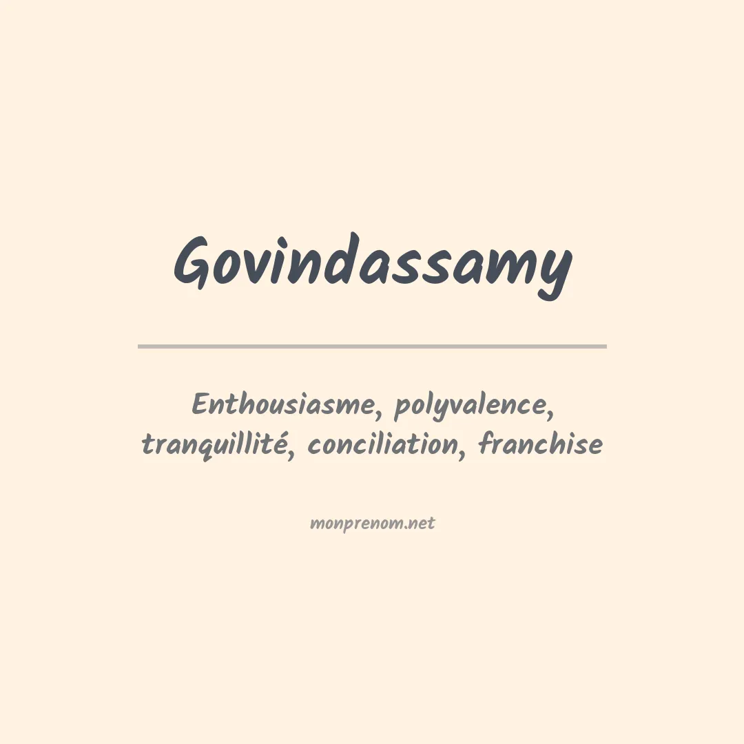 Signification du Prénom Govindassamy Signification du Prénom Govindassamy
