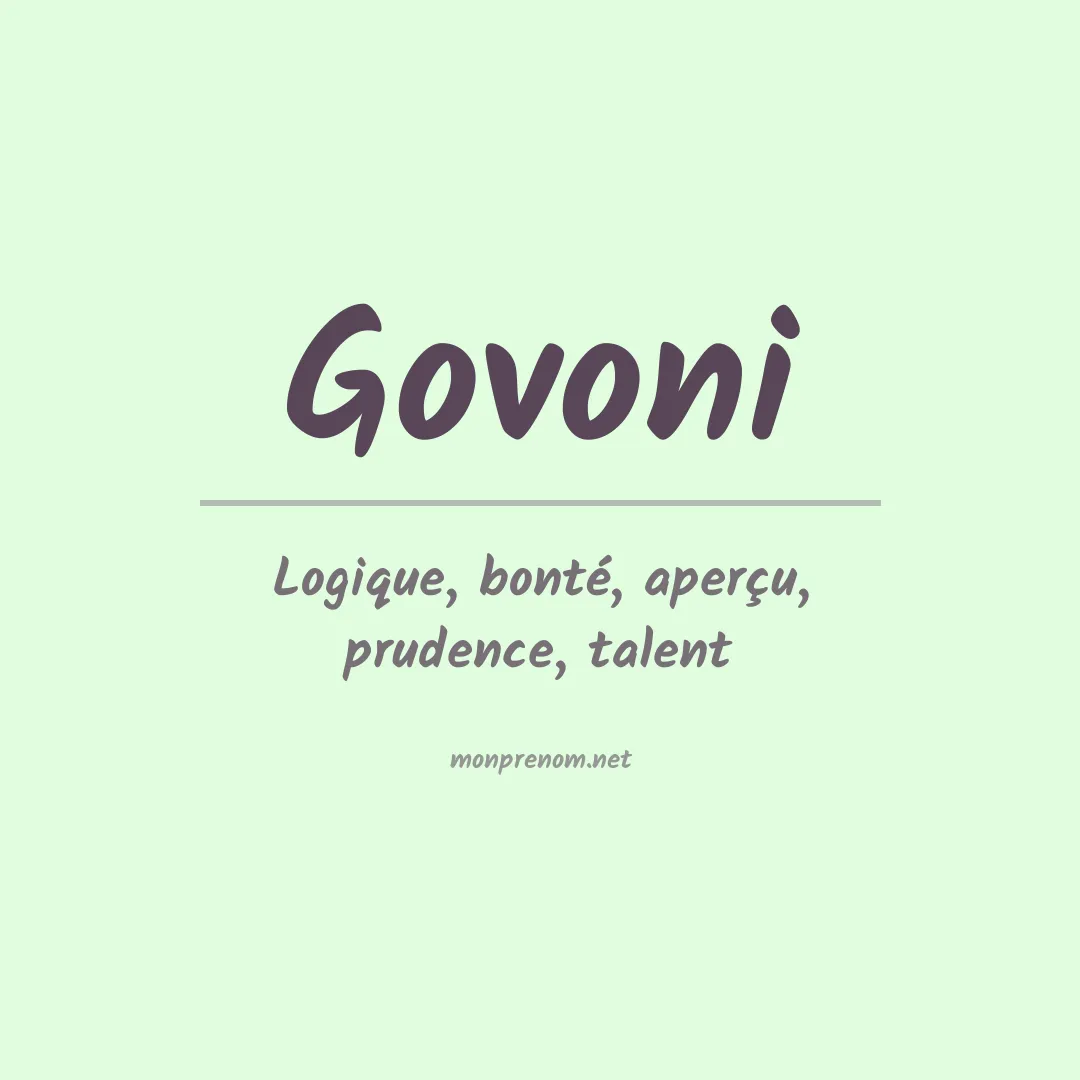 Signification du Prénom Govoni