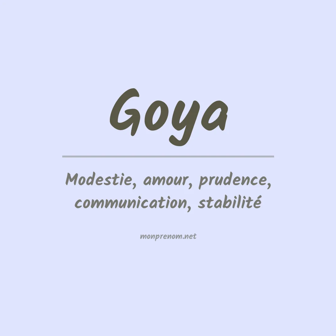 Signification du Prénom Goya