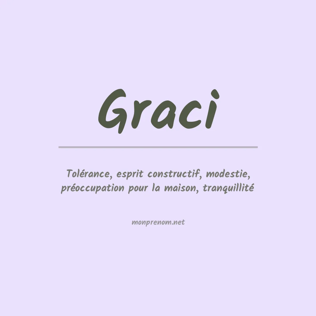 Signification du Prénom Graci Signification du Prénom Graci