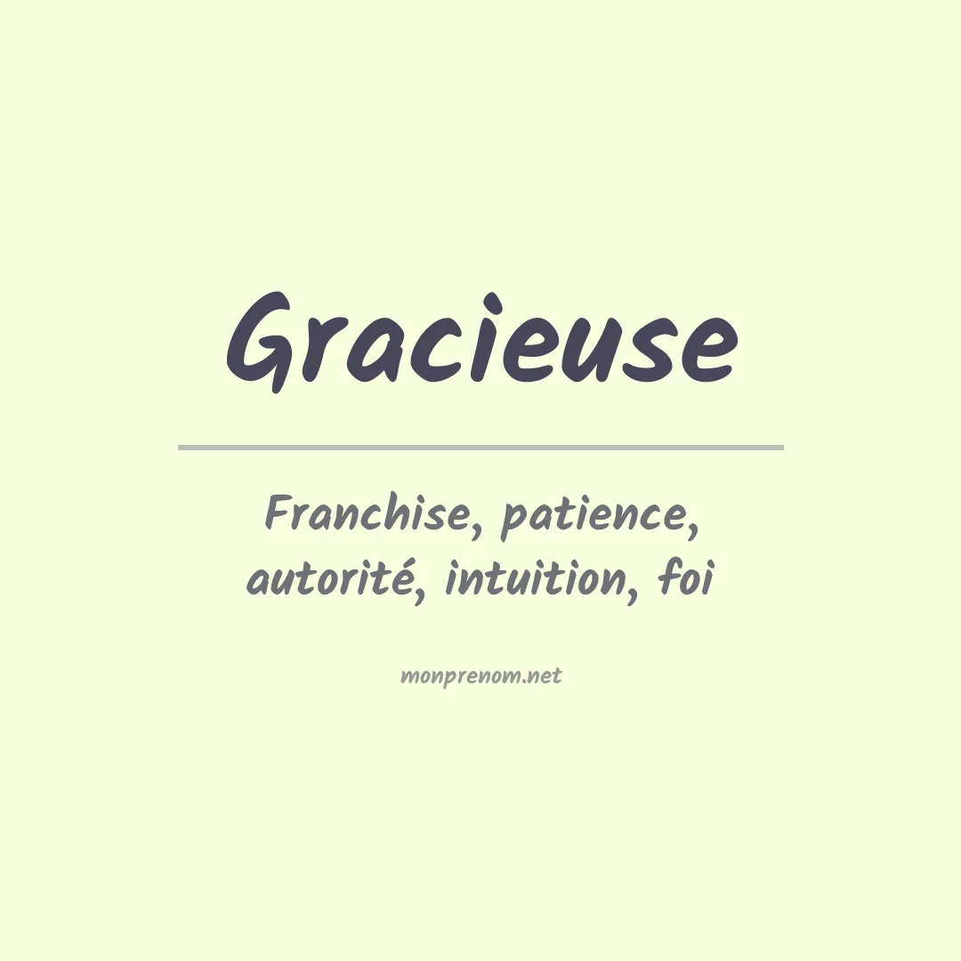 Signification du Prénom Gracieuse Signification du Prénom Gracieuse