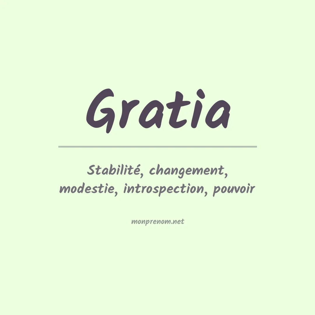 Signification du Prénom Gratia