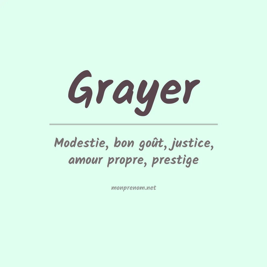 Signification du Prénom Grayer