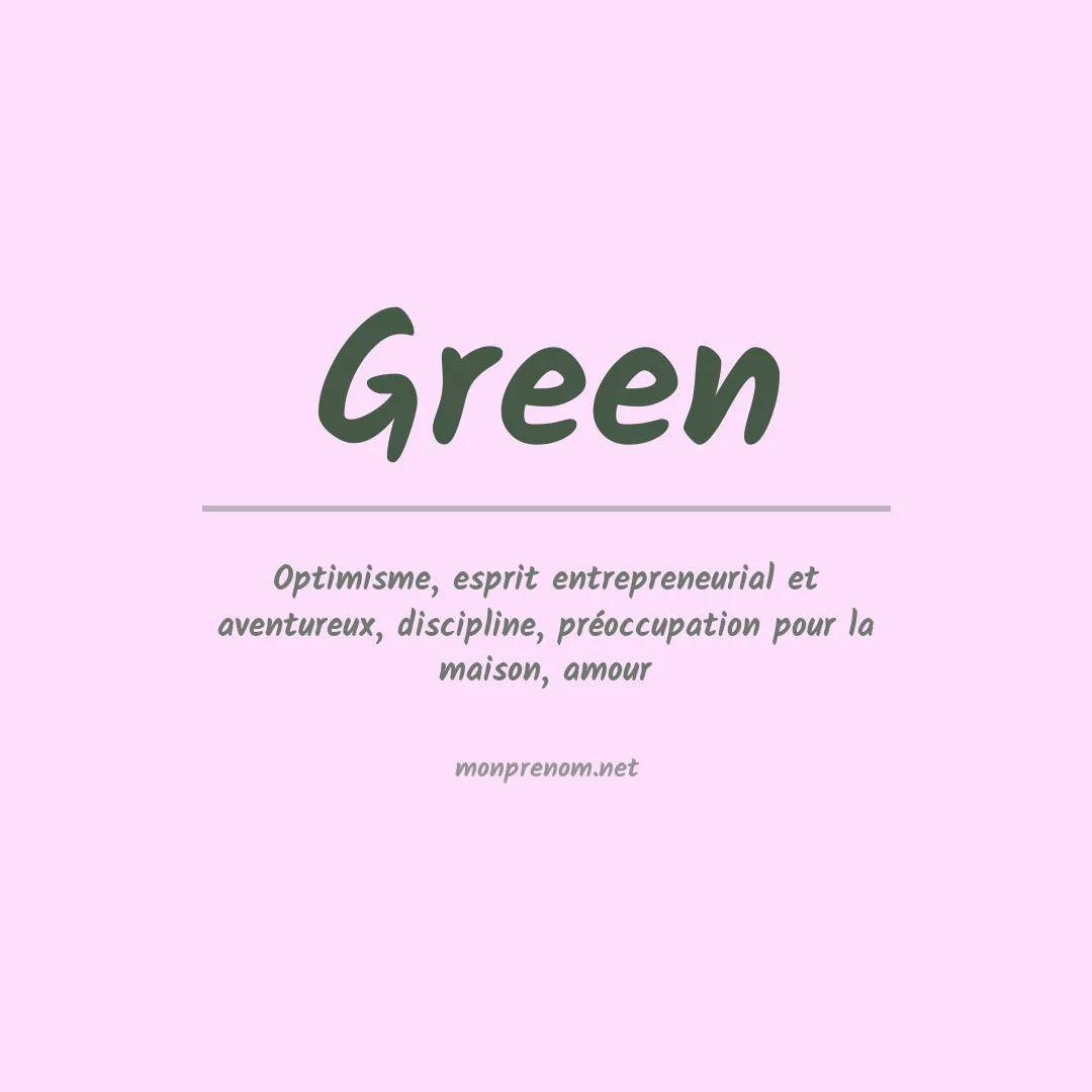 Signification du Prénom Green