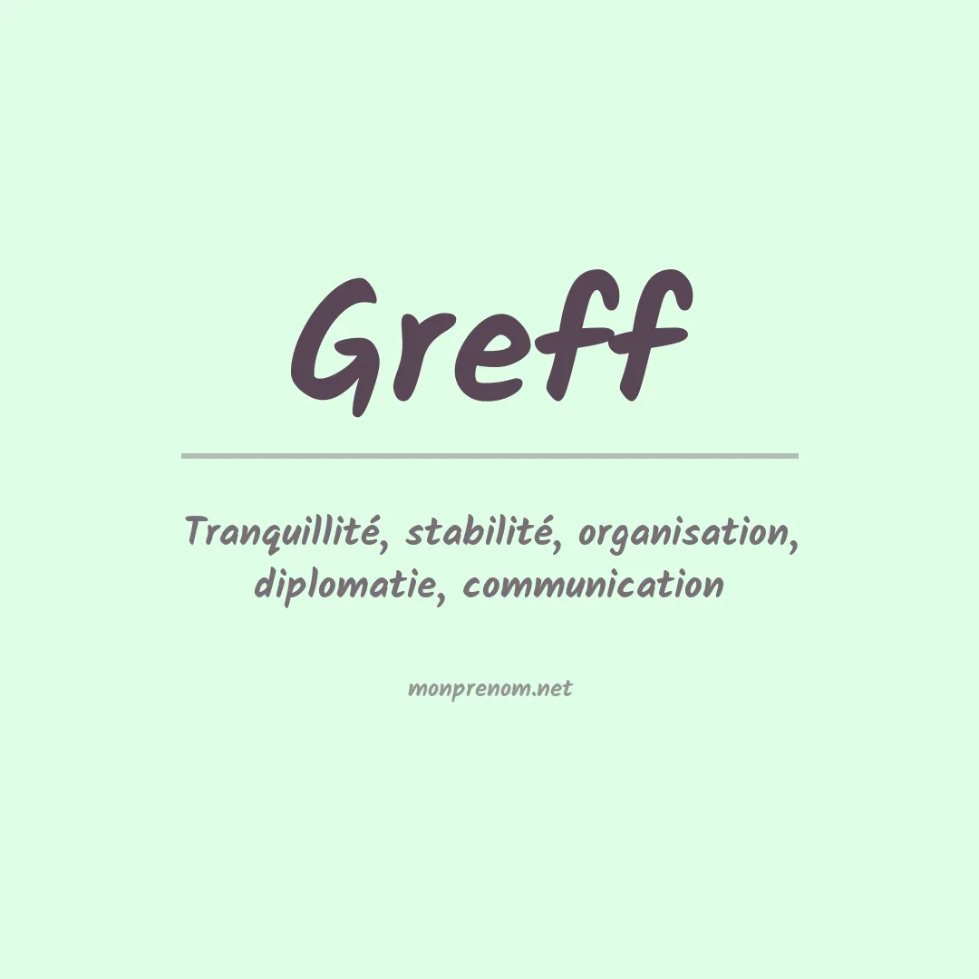 Signification du Prénom Greff