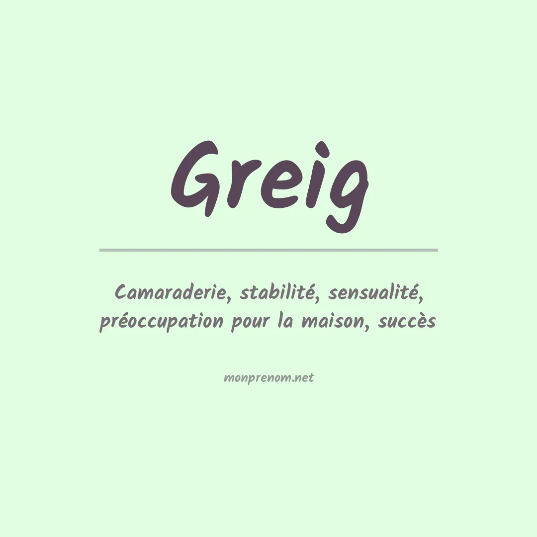 Signification du Prénom Greig