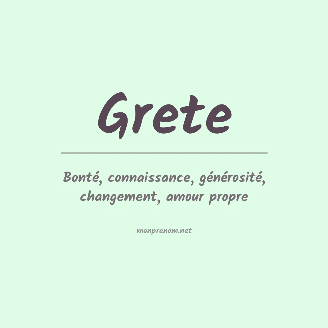 Signification du Prénom Grete