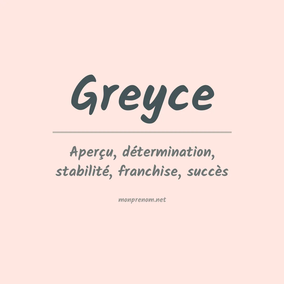 Signification du Prénom Greyce