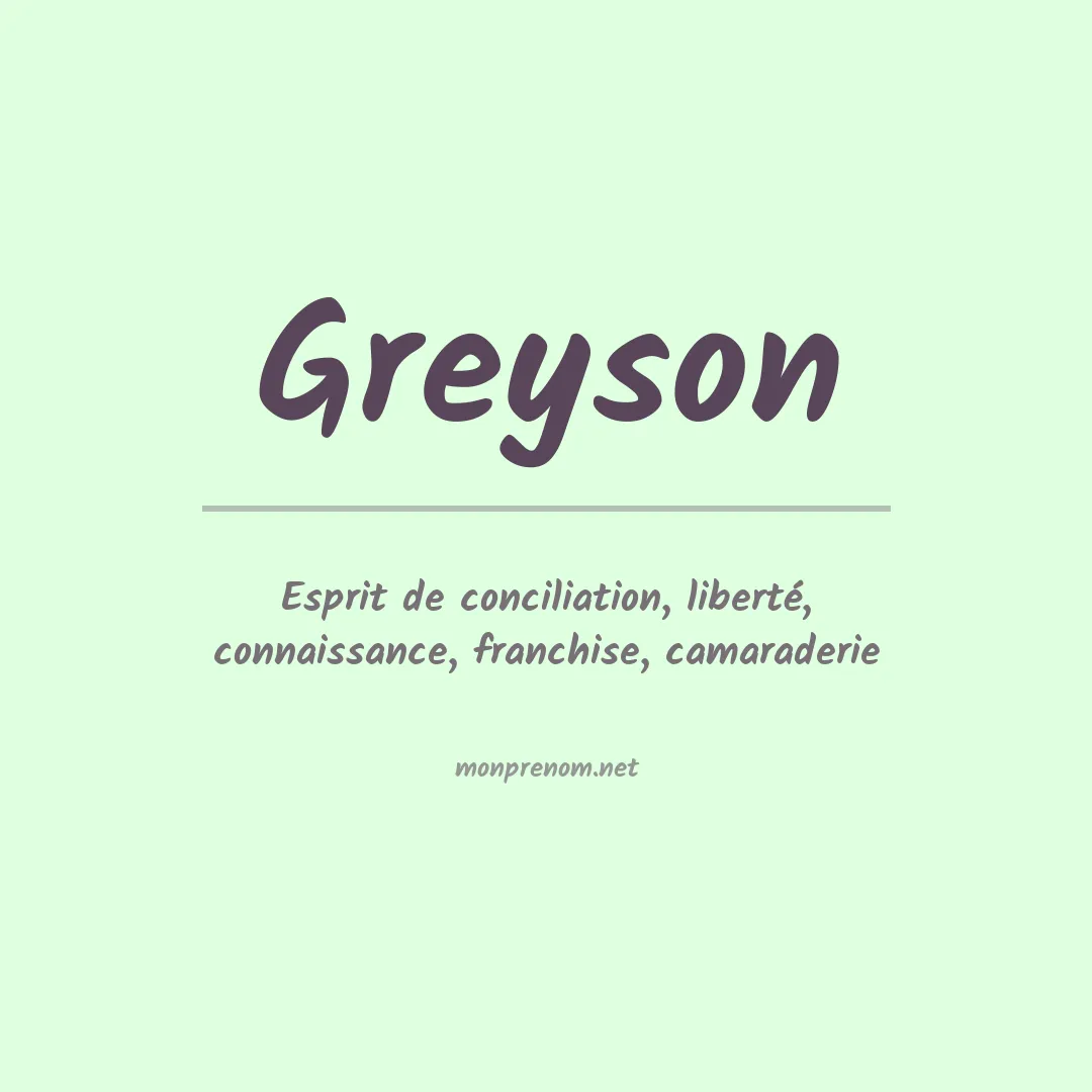 Signification du Prénom Greyson