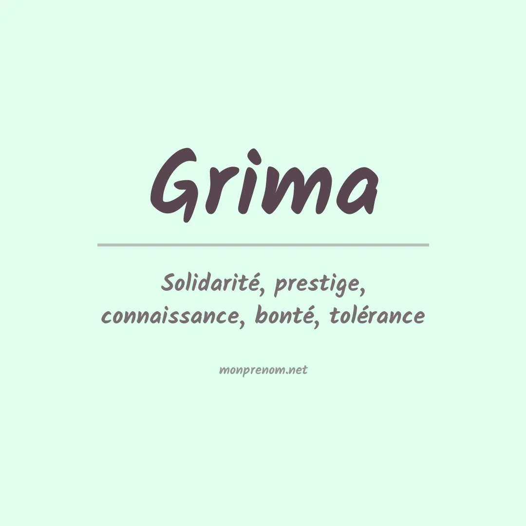 Signification du Prénom Grima