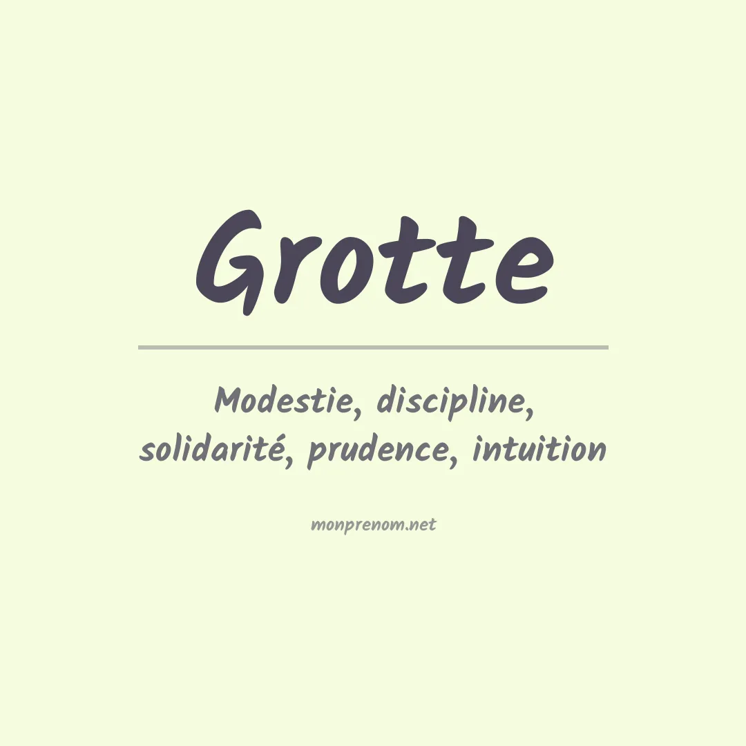 Signification du Prénom Grotte