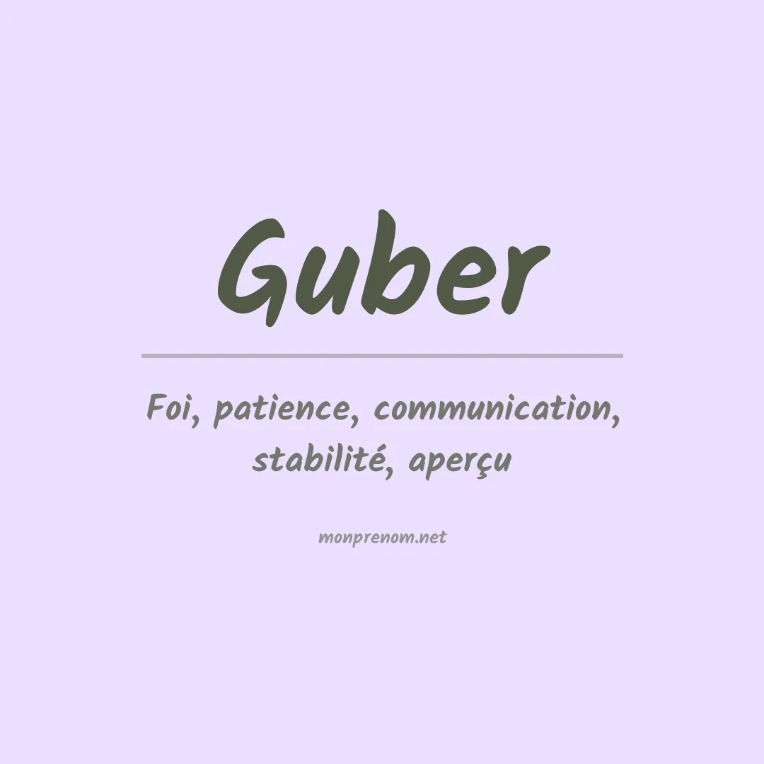 Signification du Prénom Guber