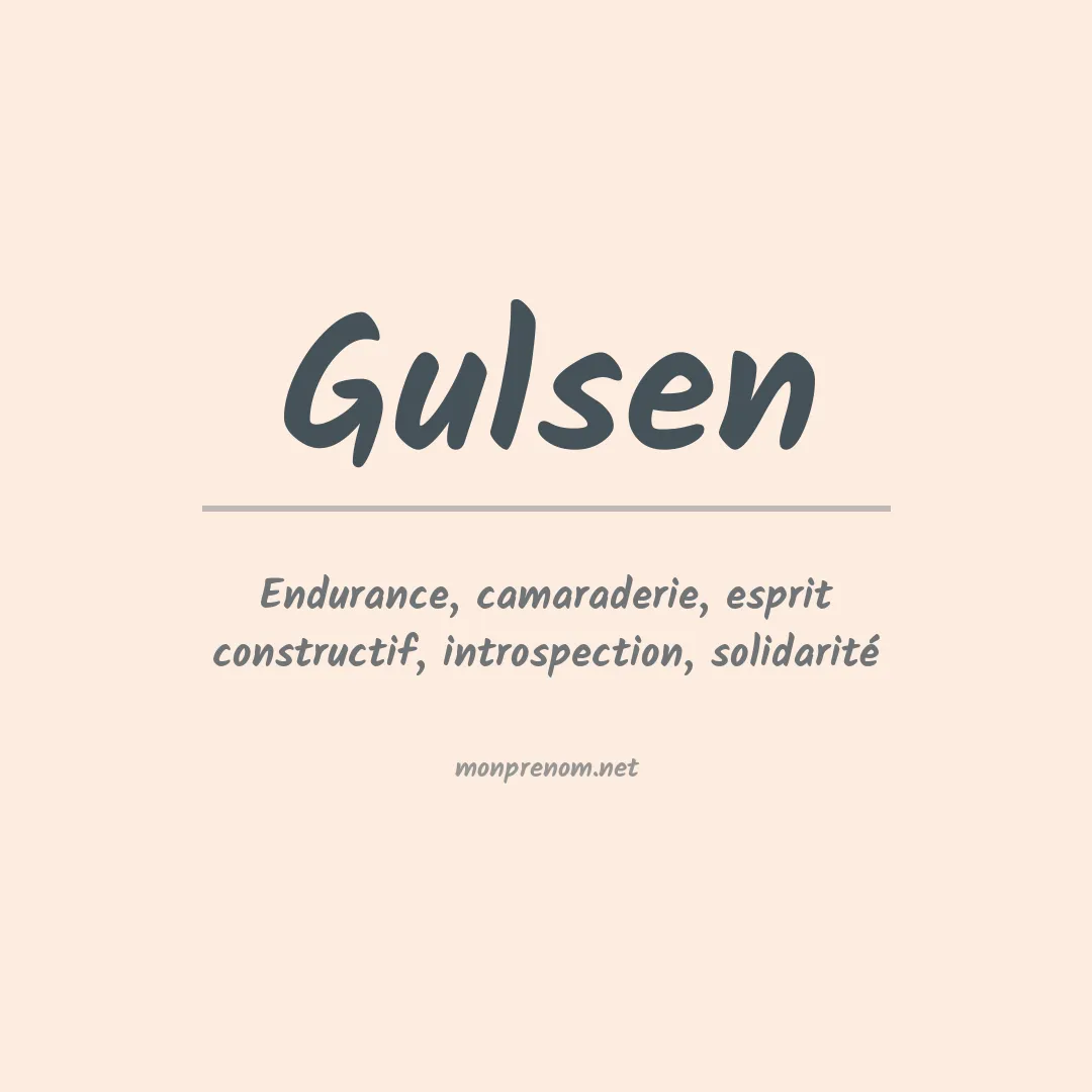 Signification du Prénom Gulsen Signification du Prénom Gulsen