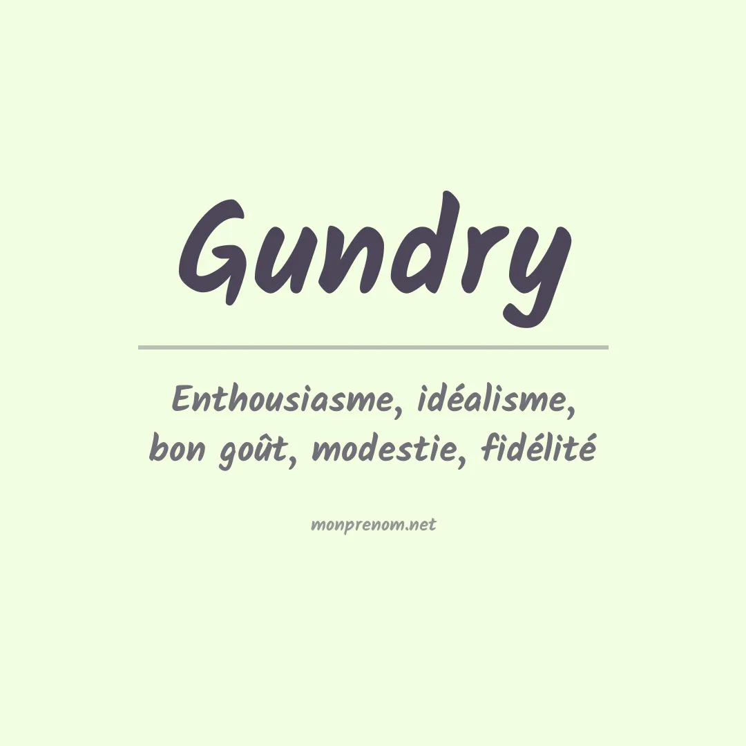 Signification du Prénom Gundry