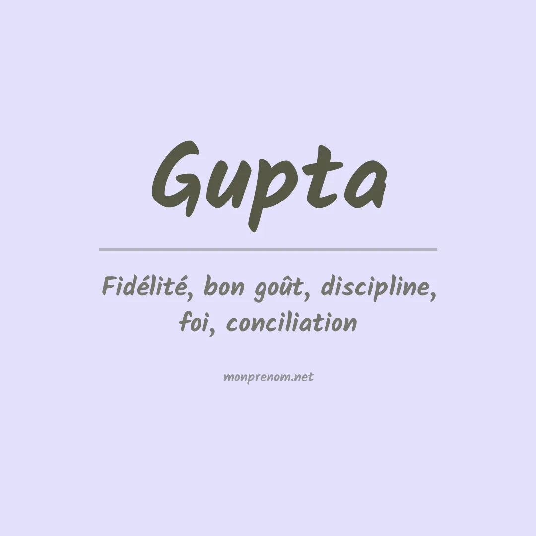 Signification du Prénom Gupta