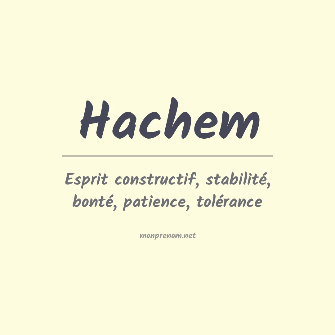 Signification du Prénom Hachem Signification du Prénom Hachem