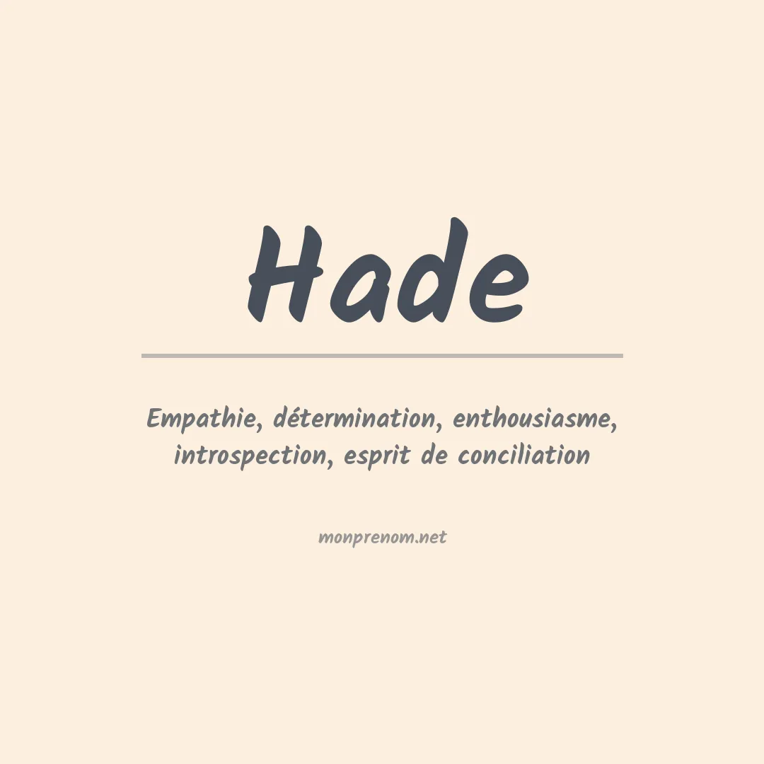 Signification du Prénom Hade