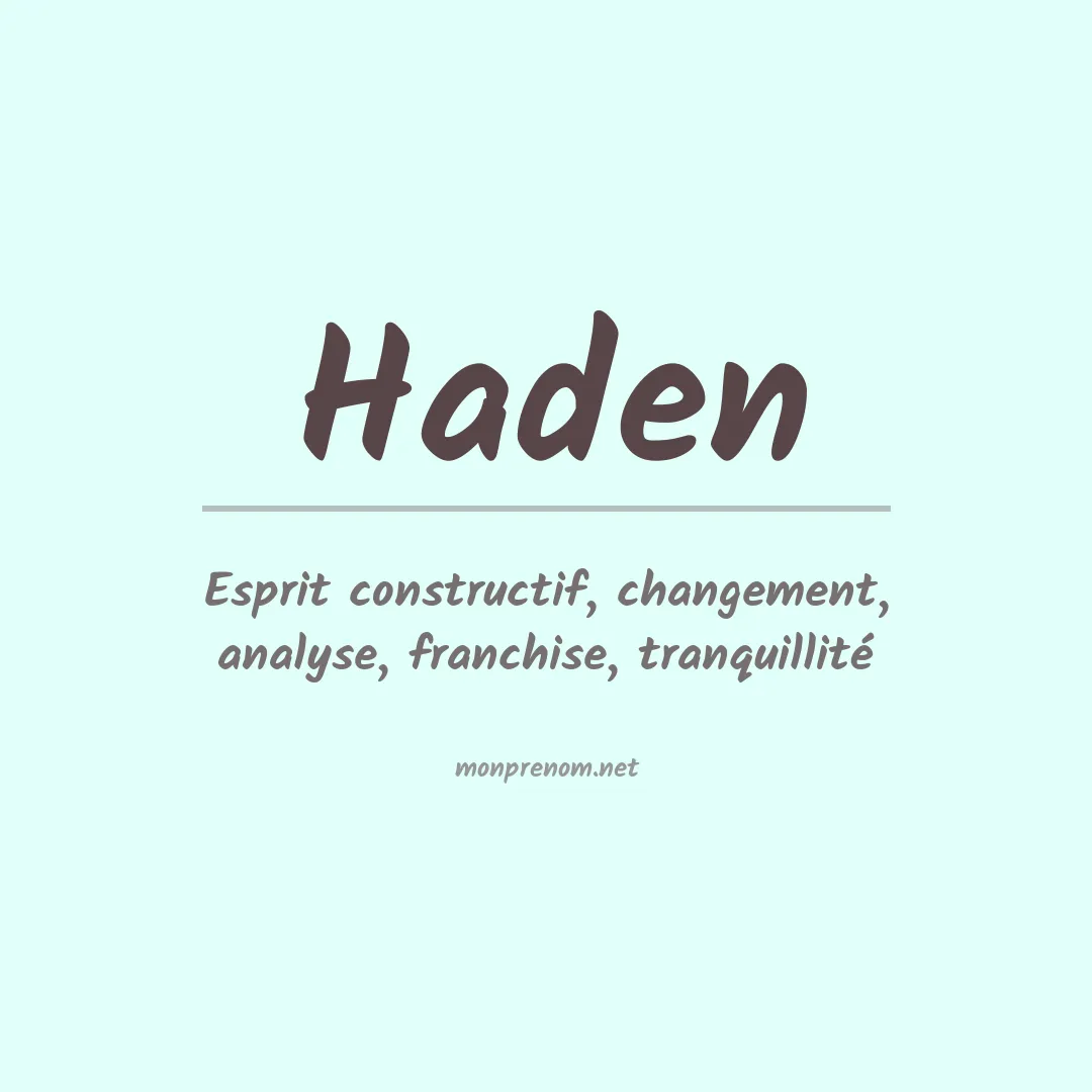 Signification du Prénom Haden