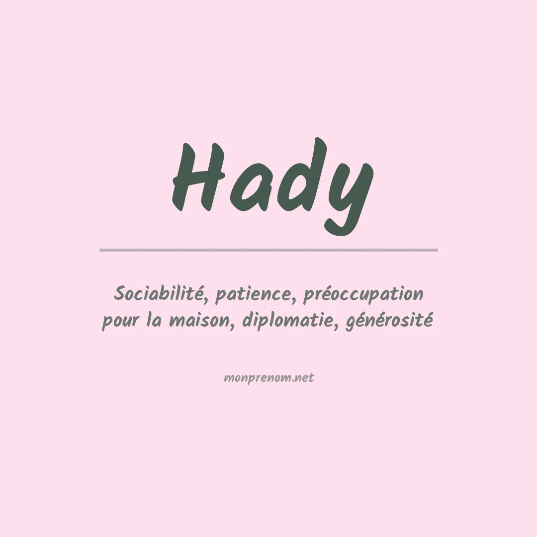 Signification du Prénom Hady