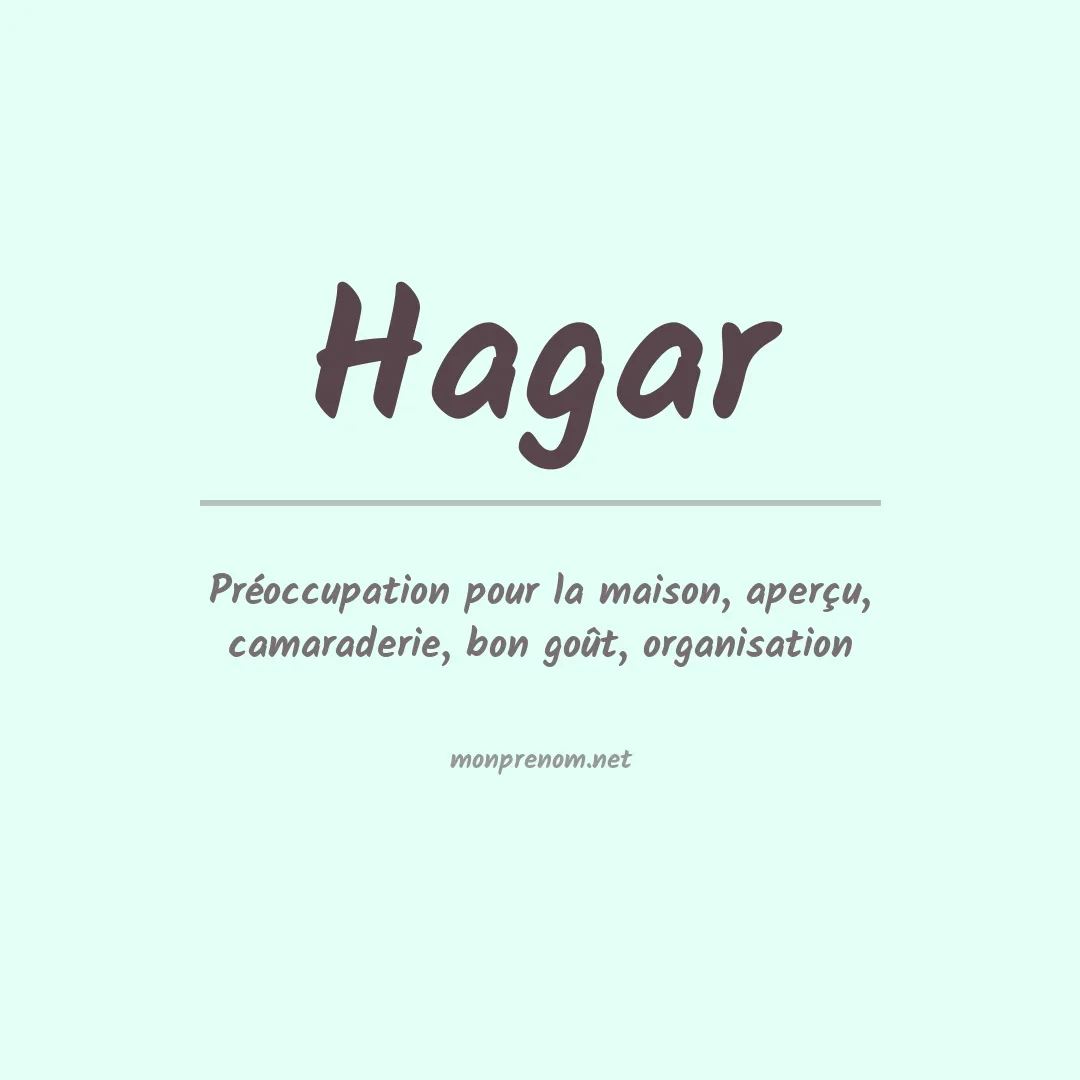Signification du Prénom Hagar