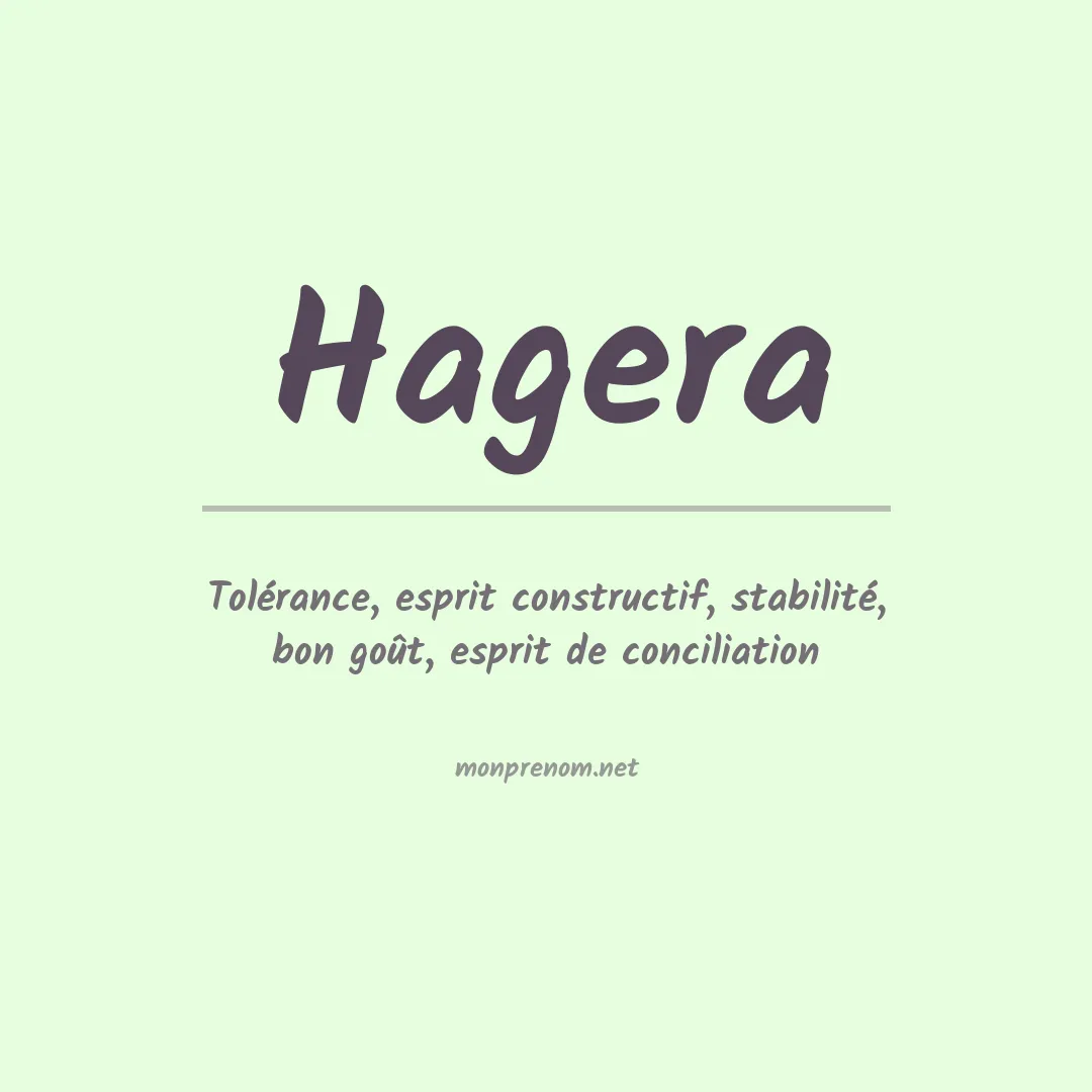 Signification du Prénom Hagera