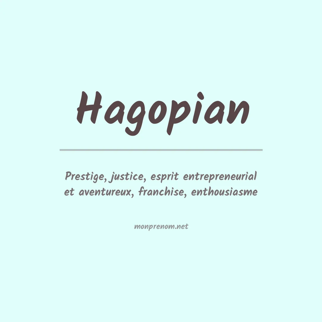 Signification du Prénom Hagopian