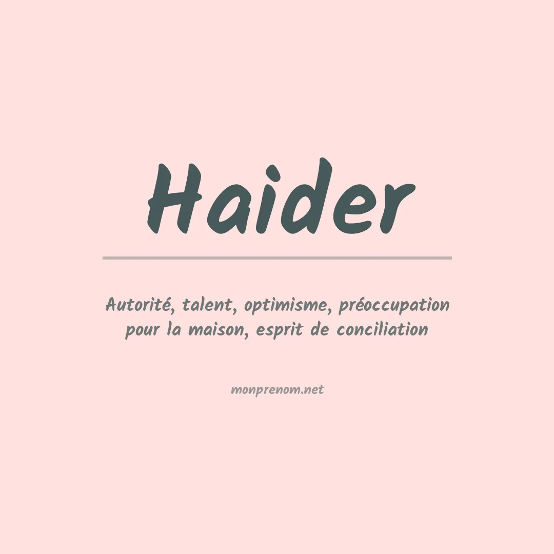 Signification du Prénom Haider