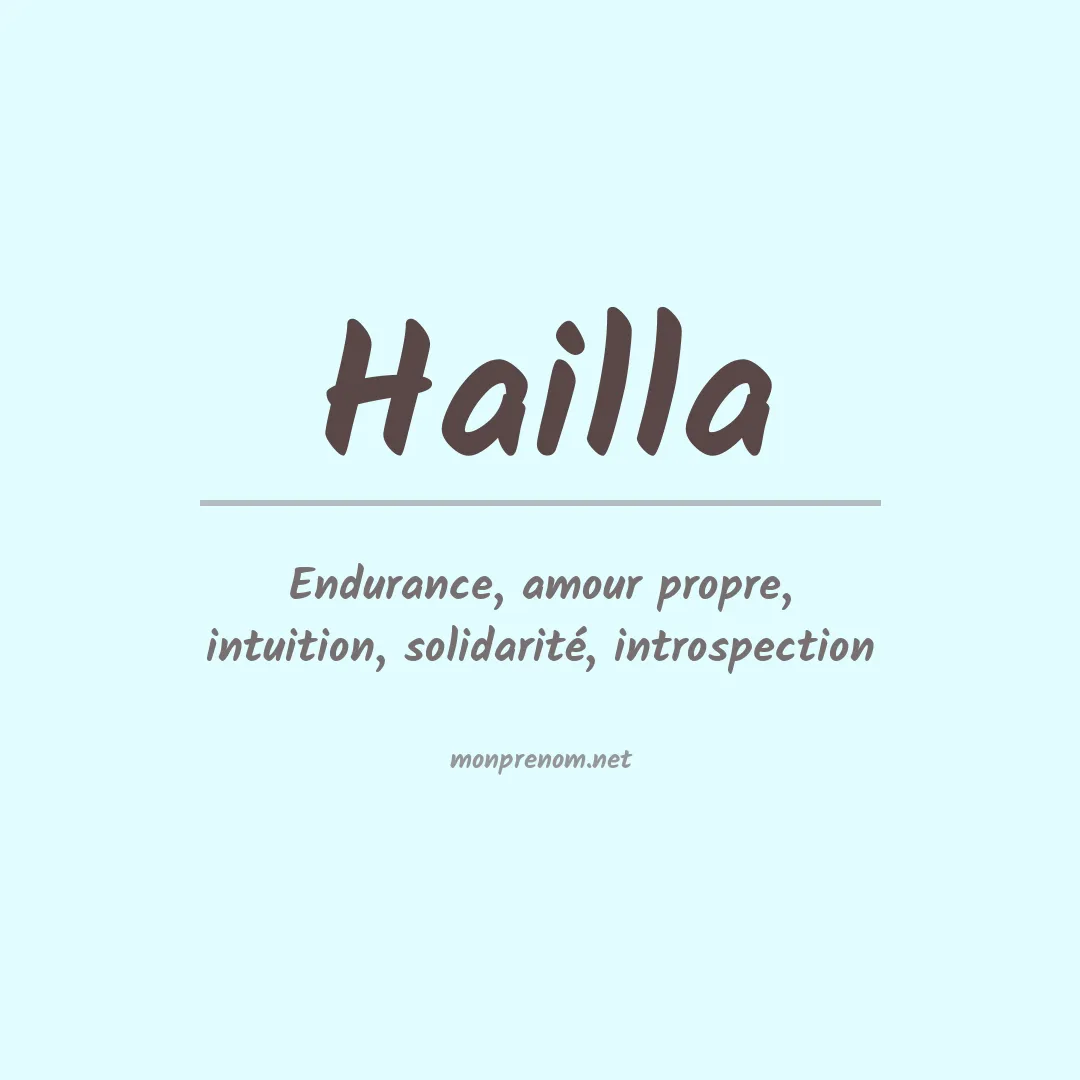 Signification du Prénom Hailla