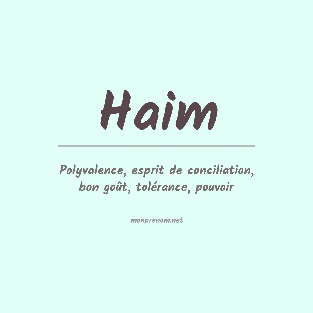 Signification du Prénom Haim