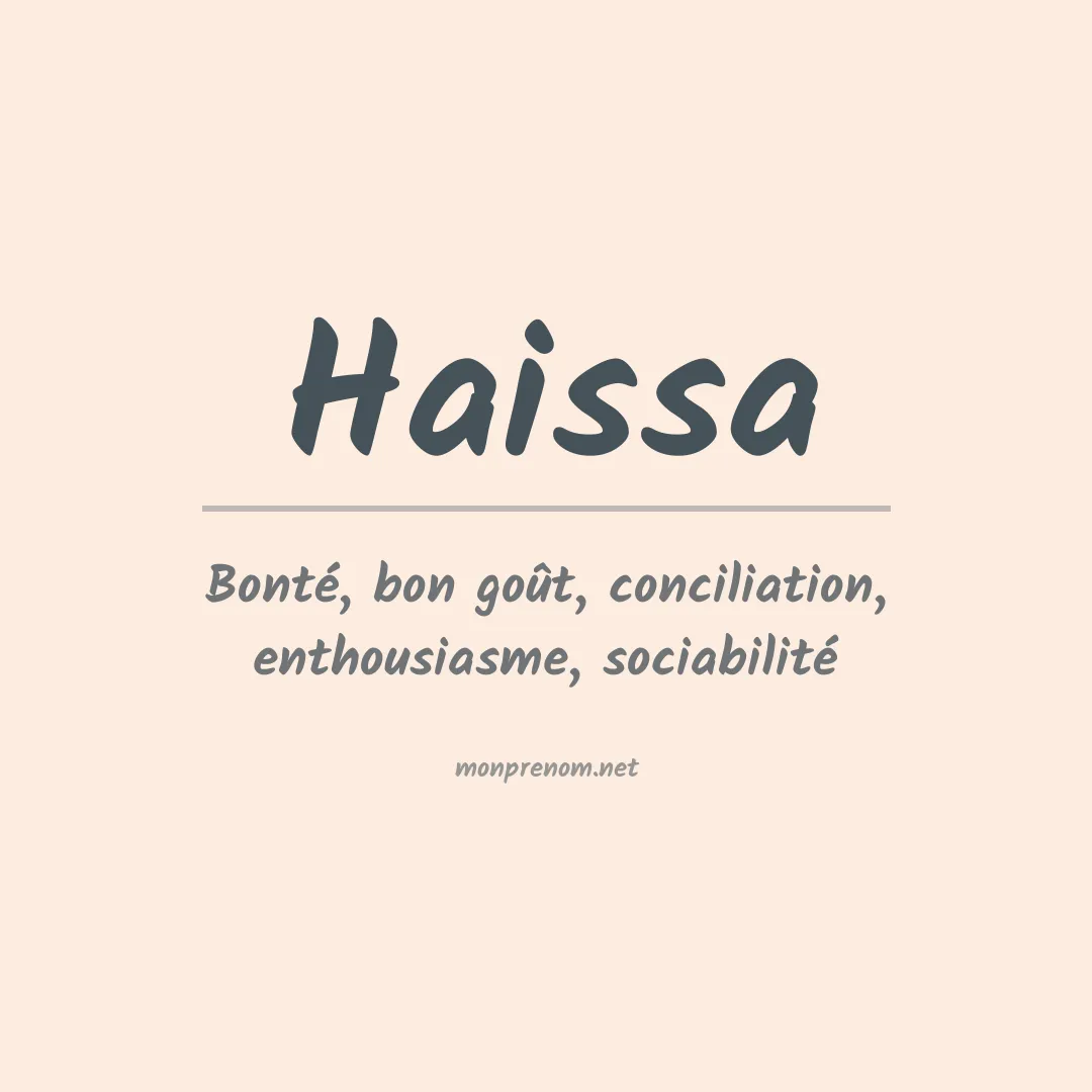 Signification du Prénom Haissa