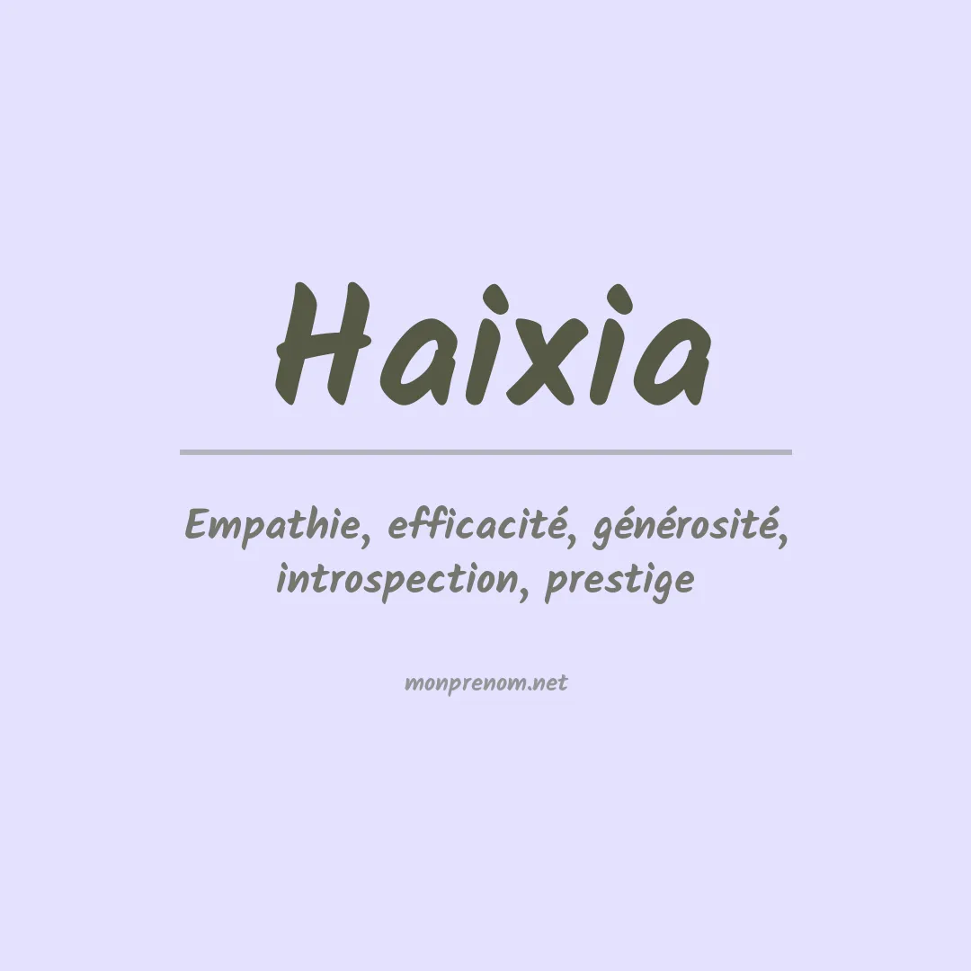 Signification du Prénom Haixia Signification du Prénom Haixia