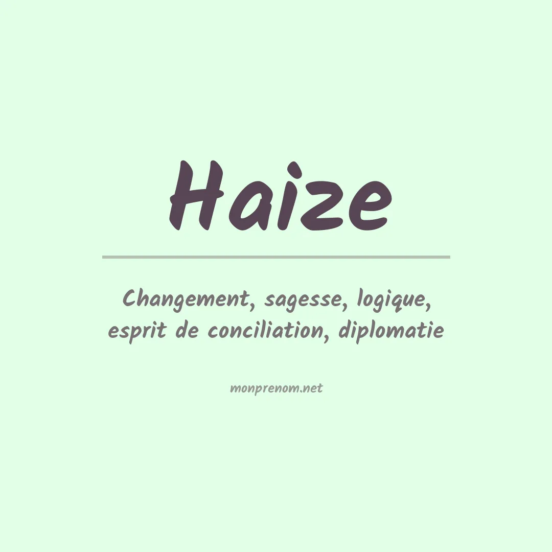 Signification du Prénom Haize Signification du Prénom Haize