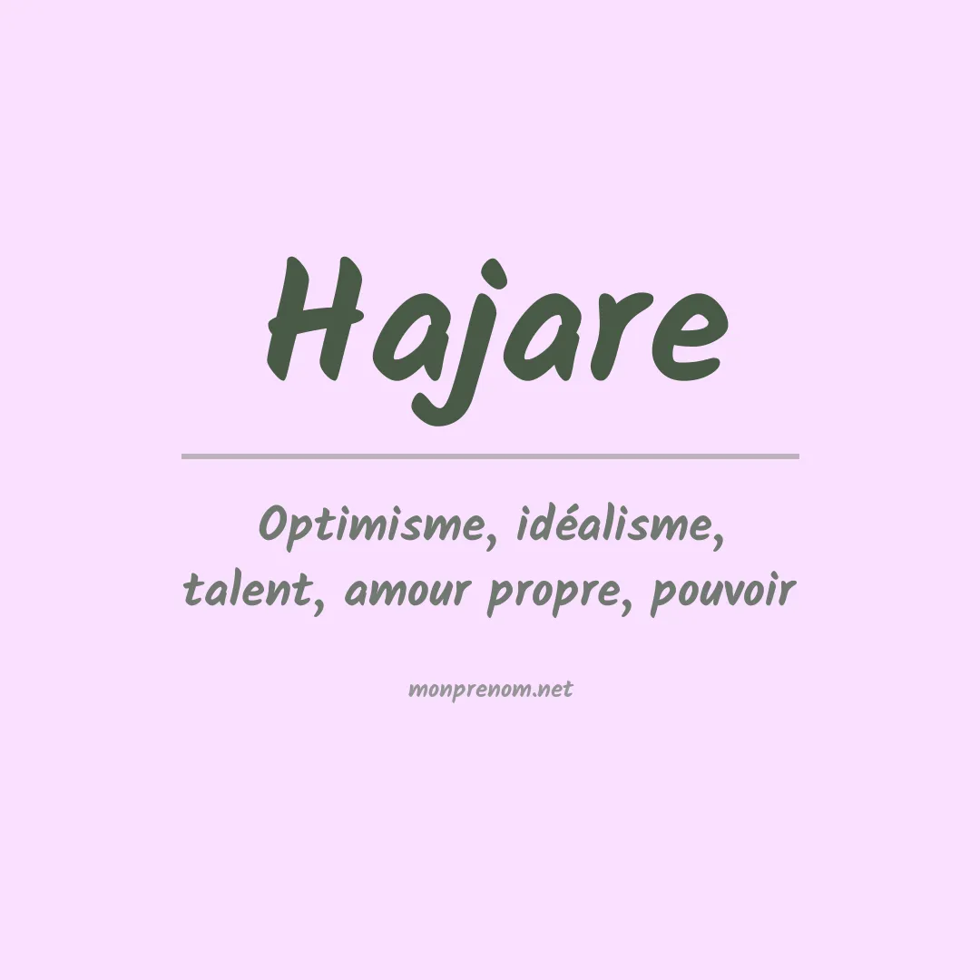 Signification du Prénom Hajare