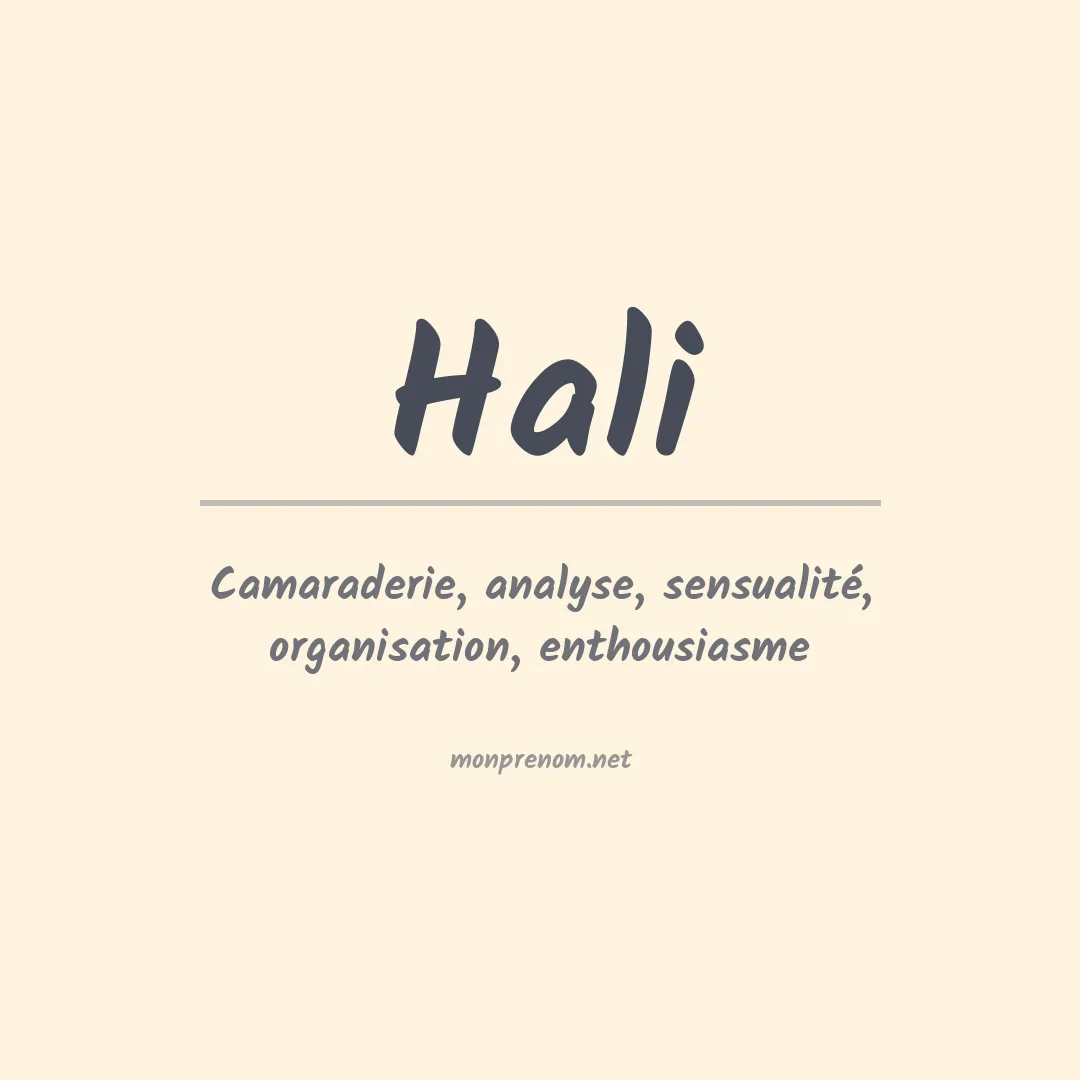 Signification du Prénom Hali