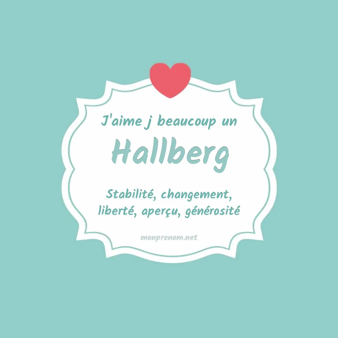 j'aime beaucoup Hallberg