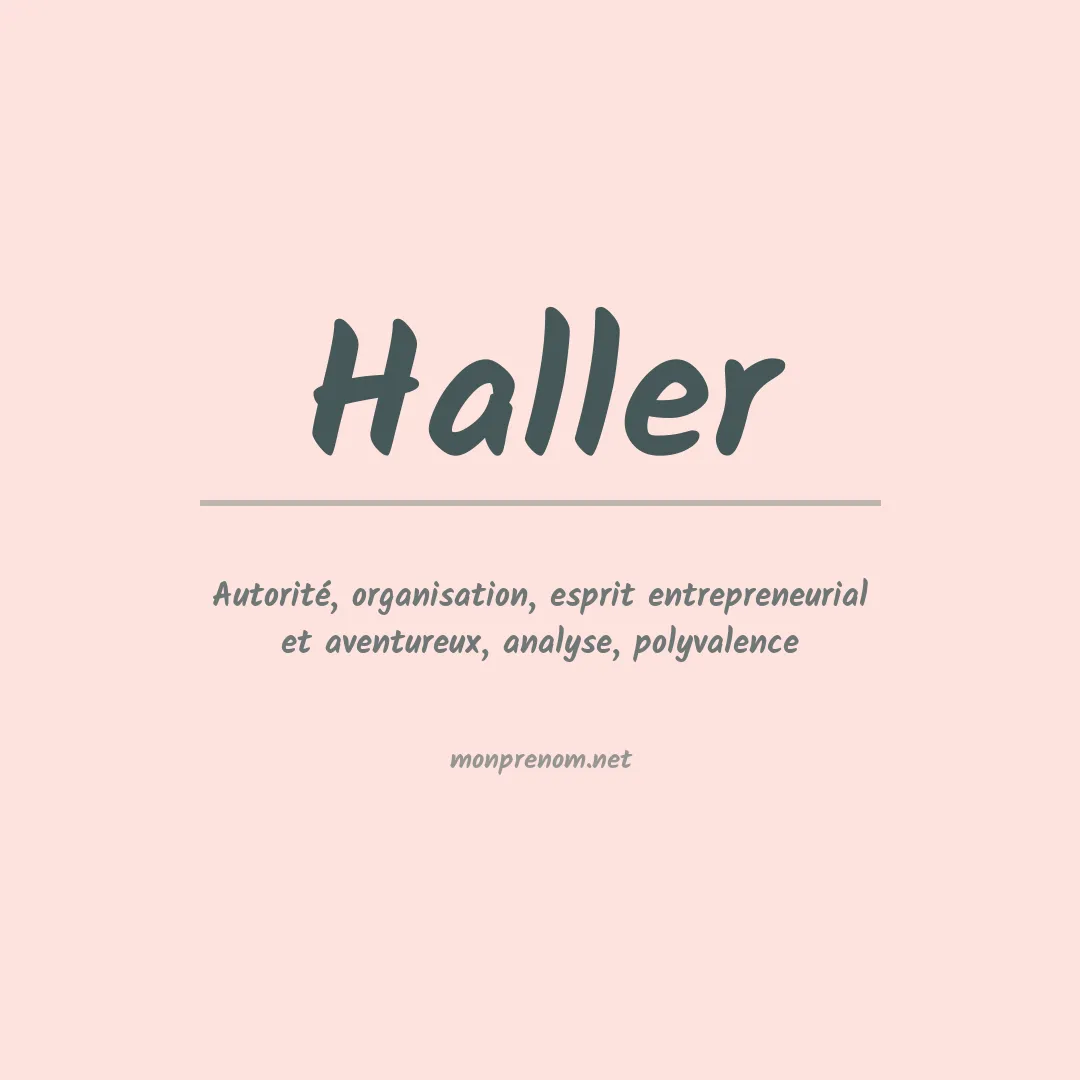 Signification du Prénom Haller