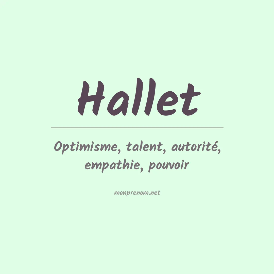 Signification du Prénom Hallet