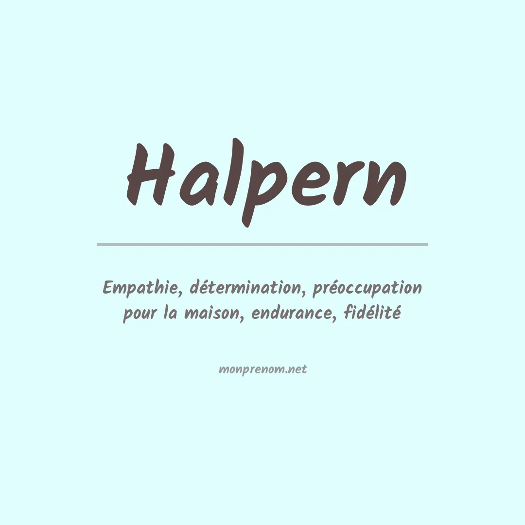 Signification du Prénom Halpern