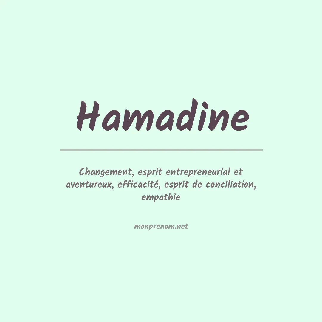 Signification du Prénom Hamadine
