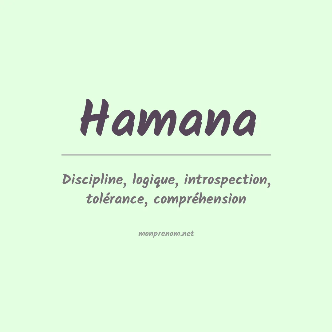 Signification du Prénom Hamana